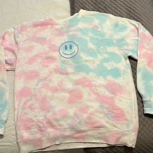 “I love Jesus” Pink & Blue Tie-Dye Crewneck Sweatshirt